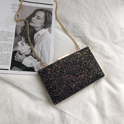 

Tailored Woman Trendy Sequins Metal Square Shoulder Bags Ladies Luxurious Party Hand Bags