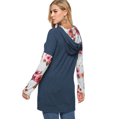

2018 Fashion Autumn harajuku Women Clothing loose Fake two pieces Hoodies print long Sleeve patchwork Sweatshirts Pullovers