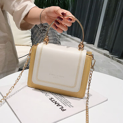 

Summer bag color womens bag Joker new 2019 chain small fresh Messenger bag portable small square bag