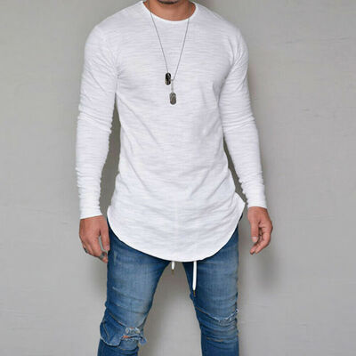 

Mens Slim Fit Neck Long Sleeve Muscle Tee T-shirt Casual Tops Blouse