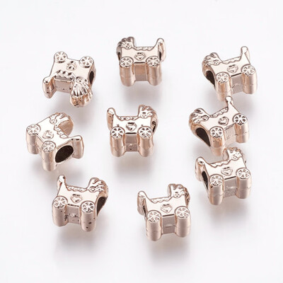 

Alloy European Beads Large Hole Beads Baby Carriage Light Gold 12x115x7mm Hole 5mm