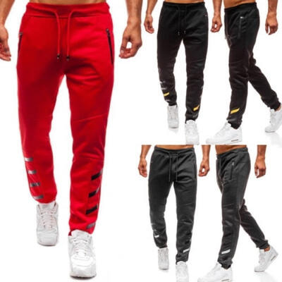 

Mens Casual Sports Pants Skinny Slim Fit Straight Tracksuit Jogger Gym Trousers