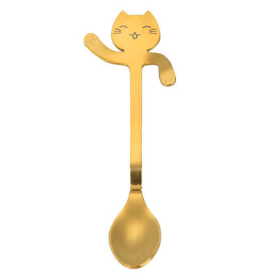 

Cute Cat Stainless Steel Spoon Cartoon Hanging Coffee Milk Stirring Spoons