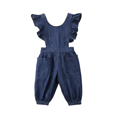 

Ruffle Kids Baby Girl Denim Bodysuit Romper Jeans Leggings Jumpsuit Outfits