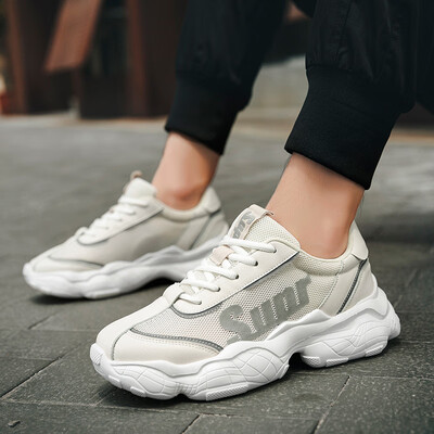 

Fashion breathable mesh shoes thick-soled sports casual shoes wild street shot luminous reflective shoes old shoes