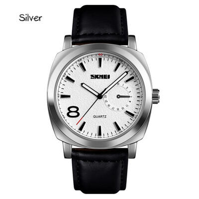 

SKMEI Simple Quartz Wristwatches Men Waterproof Watch With Leather Strap