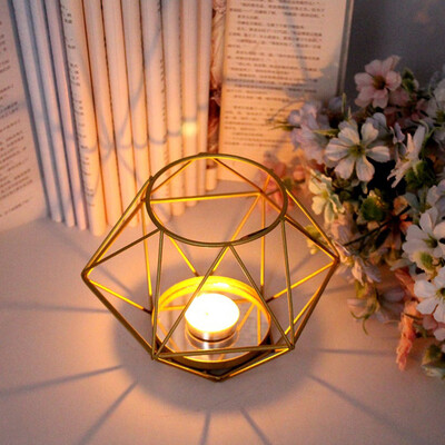 

Gobestart Nordic Retro Iron Tea Light Candle Holder Candlestick Lamp Lantern Home Decor A