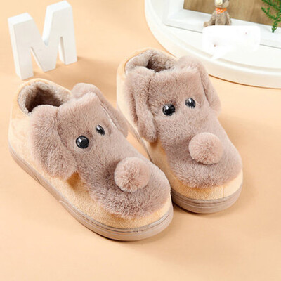 

Rose Mens Monkey Peas Shoes Non-Slip Round Toe Platform Thick Heel Cotton Slippers