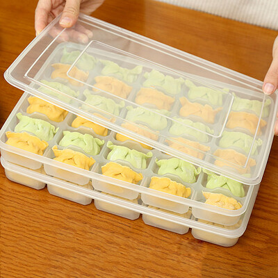

1pc Kitchen Fridge Freezer Dumplings Fresh-keeping Food Storage Box Shelf Holder