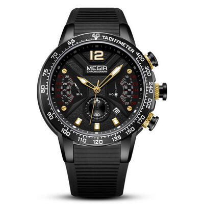 Megir Mens Watch Multifunctional Timing Waterproof Fashion Sports Quartz Watch 2106G