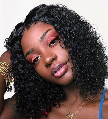 

13x6 Malaysian Deep Curly Short Lace Front Human Hair Wigs with baby Hair Bob Virgin Hair Lace Wig Wet Curly For Black Women
