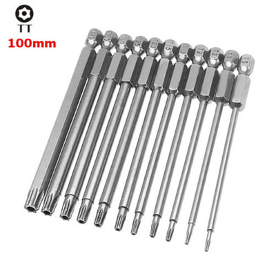 

11PCS Set Metal Alloy Torx Head Screwdriver Bit T6-T40 100mm Length Bits Tools