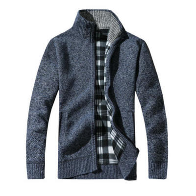 

Hot Mens Winter Warm Slim Sweater Knitted Cardigan Jumper Zip Fleece Lined Coat