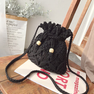 

Ins womens bag Korean-style wool-knitting bucket bag mini-bag new style single-shoulder oblique-type bag