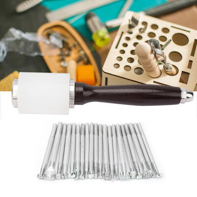 

Greensen 21pcs Multi Shape Leather Stamp Punch Tools with Hammer Set for Leather Craft Working