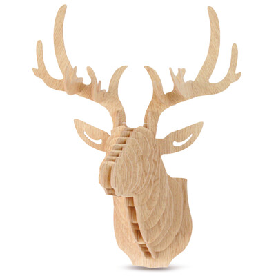 

Wooden Elk Head Wall Hanging Art Craft Home Decoration