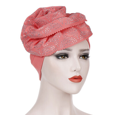 

Fashion Big Flower Women Muslim Hat Turban Scarf Cancer No Hair Chemo Cap Lady