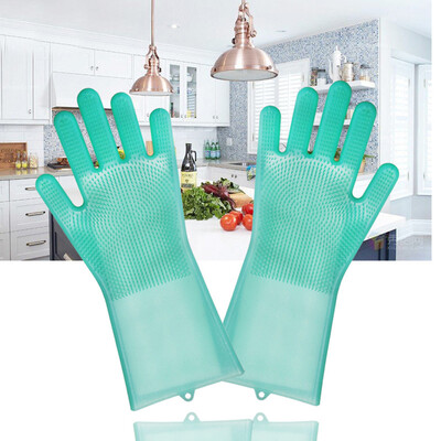 

JPGIF Magic Reusable Silicone Gloves Cleaning Brush Scrubber Gloves Heat Resistant GN