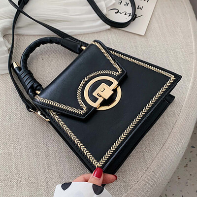 

North bag on the new fashion women 2019 spring&summer new texture shoulder bag Korean color Joker slung small square bag