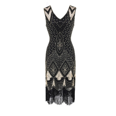 

〖Follure〗Women Vintage 1920s Bead Fringe Sequin Embellished Party Flapper Gatsby Dress