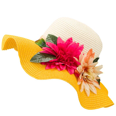 

Womens Sun Hat Foldable Large Wide Brim Straw Crocheted Straw Hat Summer Beach Cap Wide Brim Fedora Dress Cap Cover UV Protection