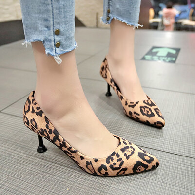

Rose Womens Ladies Fashion Leopard Pointed Toe High Heels Single Shoes