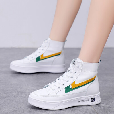 

Womens high-end shoes students Joker net red female summer breathable Gao Bang White 2019 fall new hip hop womens shoes