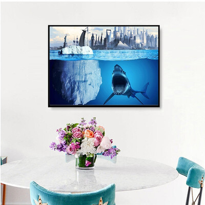 

New Diamond Painting 5D Embroidery Sale Diamond Mosaic Full Square Animal Shark Picture Rhinestone Home Decor Drop Ship