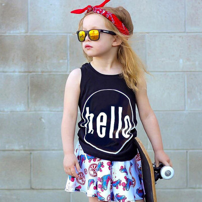 

Kids Baby Boys Girls Sleeveless Letter Print Tops Vest T-Shirt Casual Clothes