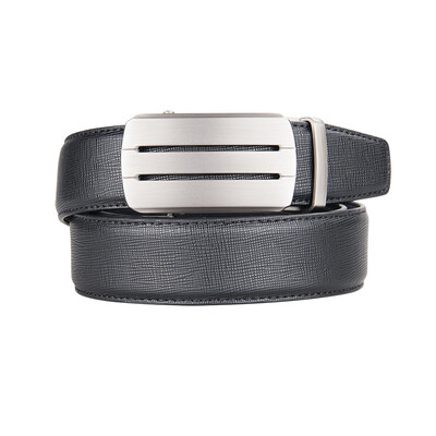 

BPSTAR Mens Automatic Buckle Genuine Leather Mens Ratchet Holeless Belt Business High Quality Mens Real Belt for Pants
