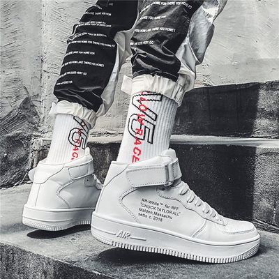 

High to help small white shoes mens summer casual hip hop ins super fire shoes male Korean version of the trend high state sports shoes