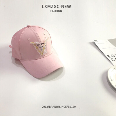

SpringSummer 2019 New Hat Ladies Lace Letter Embroidery Baseball Cap Outdoor Sun shade moisture-proof cap