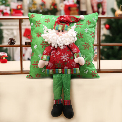 

Siaonvr Christmas Decorations Santa Claus Snowman Family Christmas Legged Pillow
