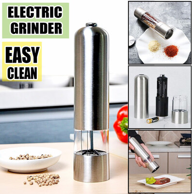 

Battery Powered Stainless Steel Electric Automatic Salt Pepper Mill Grinder Set