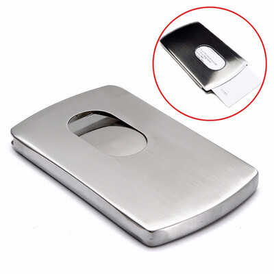 

〖Follure〗Wallet Business Stainless Steel Box Name Credit ID Card Holder Pocket Case