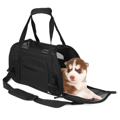 

Portable Folding Pet Carrier Bag Case with Fleece Bed for Dog Cat for Traveling