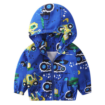 

Children Baby Coat Autumn Jacket Outerwear Excavator Hoodie Windbreaker Clothes