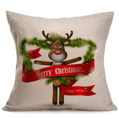 

Tailored Merry Christmas Linen Pillow Cases Sofa Cushion Cover Home Decoration