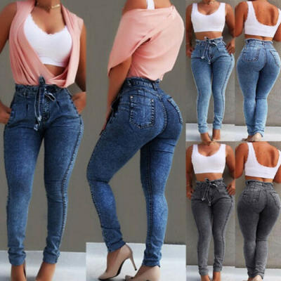

Women High Waisted Ripped Stretchy Slim Skinny Jeans Denim Ladies Jeggings Pants