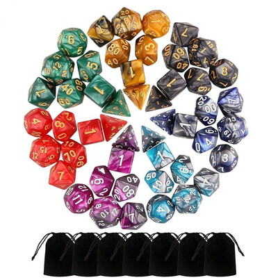 

〖Follure〗49 PCS Double-Colors Polyhedral Dice For Dungeons And Dragons Table Games