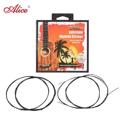 

Alice AU046BK Series Ukulele Ukelele Uke Strings SetE-B-G-D Black Modified Nylon for Baritone Ukulele AU046BK-B