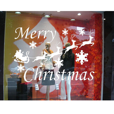 

〖Follure〗Christmas Deer Snow Wall Sticker Removable Mural Window Decor PVC Vinyl Art Home