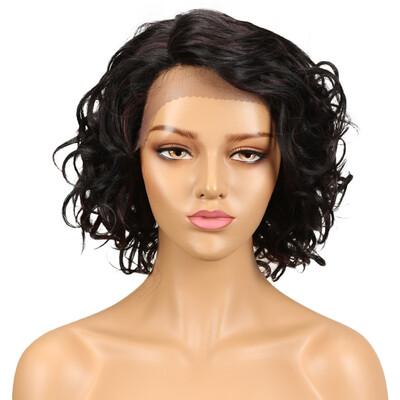 

Noble Peruvian Wavy Human Hair Wigs Remy Water Wave Wig Perruque Cheveux Humain Free Shipping