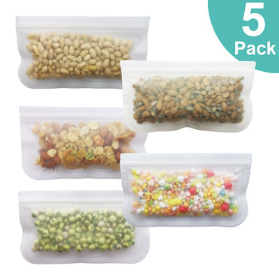 

6Pcs Reusable Storage Bags Leakproof Freezer Extra Thick FDA Grade Ziplock Lunch