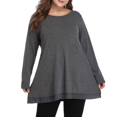 

Roseonmyhand Women Plus Size Casual Shirt Graceful Lace Tunic Long Loose Fit Top