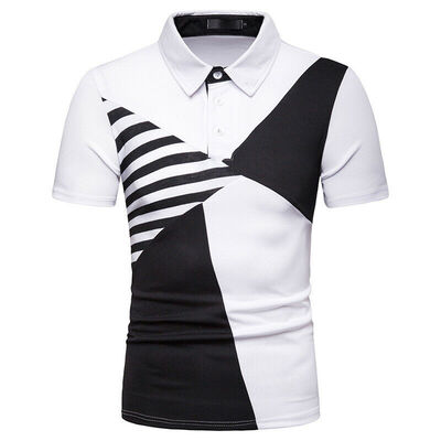 

Luxury Men Slim Fit Shirt Short Sleeve Stylish Formal Casual T-shirt Tops New
