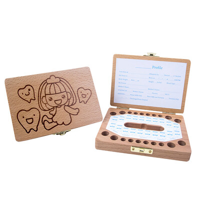 

Gobestart Kids Boy&Girl Tooth Box Wood Storage Organizer Baby Save Milk Teeth Collecting