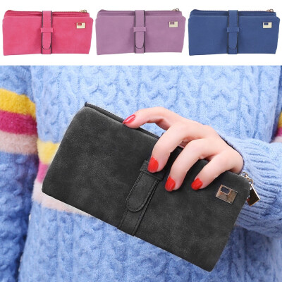 

Retro Women Purse Leather Laides Long Wallet PU Leather Splice Phone Holder Handbags