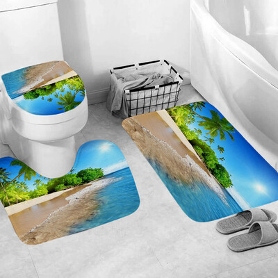 

Gobestart 3pcs Non-Slip Fish Scale Bath Mat Bathroom Kitchen Carpet Doormats Decor