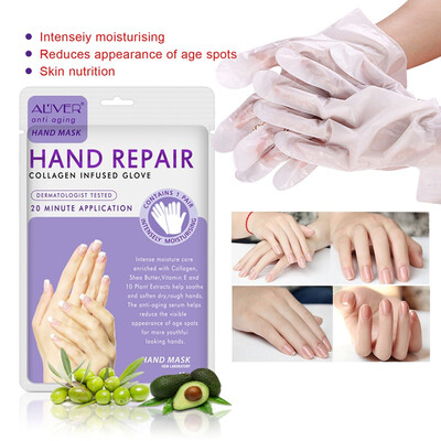 

Hand Mask Moisturizing Gloves Skin Care Milk Protein Essence With Spun Silk Screen Inner Film Anti-Wrinkle Hand Peeling Exfoliat